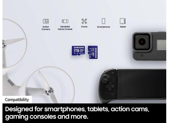 Samsung PRO Plus microSD Memory Card + Adapter, 256GB microSDXC, Up to 180 MB/s, Full HD & 4K UHD, UHS I, C10, U3, V30, A2, for Android Smartphones, Tablets, GoPRO, and DJI Drone (MB MD256SA/AM)