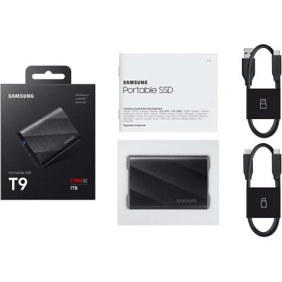 Samsung T9 Portable SSD 1TB, USB 3.2 Gen 2x2 External Solid State Drive, Seq. Read Speeds Up to 2,000MB/s for Gaming, Students and Professionals, MU-PG1T0B/AM, Black