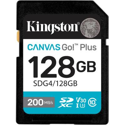 Kingston Canvas Go Plus 128GB SD Card | Up to 200MB/s | Class 10, UHS-I, U3, V30 | SDG4/128GB