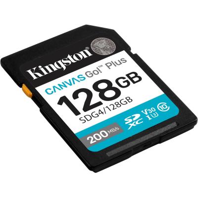 Kingston Canvas Go Plus 128GB SD Card | Up to 200MB/s | Class 10, UHS-I, U3, V30 | SDG4/128GB