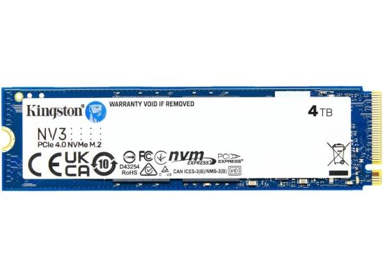Kingston NV3 4TB M.2 NVMe PCIe 4.0, GEN 4 SSD Up To 6000/5000 MB/s Read/Write