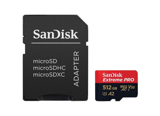 SanDisk 512GB Extreme PRO UHS-I SDXC Memory Card, Max Read Speed: 200 MB/s.