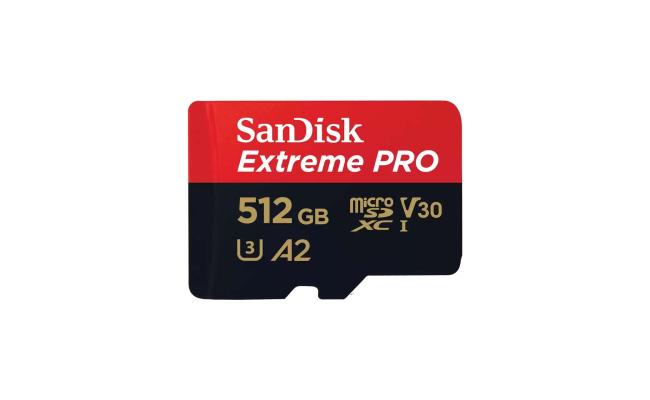 SanDisk 512GB Extreme PRO UHS-I SDXC Memory Card, Max Read Speed: 200 MB/s.