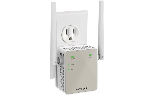 NETGEAR Wi-Fi Range Extender EX6120 - Coverage Up to 1500 Sq Ft and 25 Devices with AC1200 Dual Band Wireless Signal Booster & Repeater (Up to 1200Mbps Speed), and Compact Wall Plug Design, White