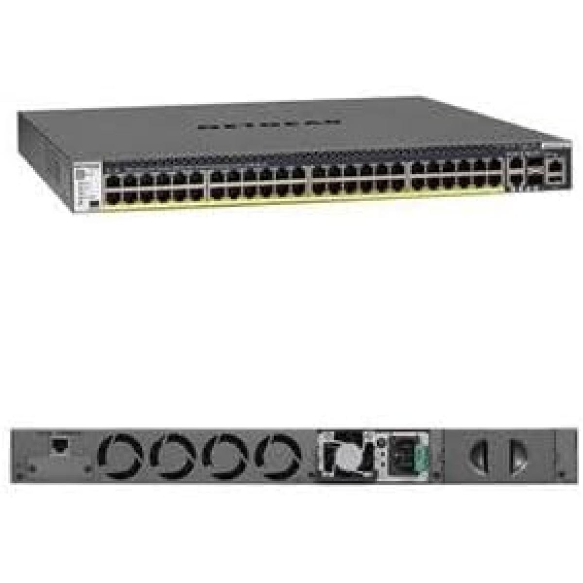 NETGEAR M4300-52G-PoE+ 48 Port Switch GSM4352PA | L3 Managed Stackable | 2x10G | 2x10G SFP+ | 48x1G PoE+ | 480W PoE Budget | Rack-Mountable | Cloud Care's 3 Year Warranty SupportPlus Included