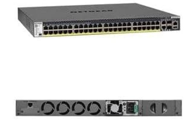 NETGEAR M4300-52G-PoE+ 48 Port Switch GSM4352PA | L3 Managed Stackable | 2x10G | 2x10G SFP+ | 48x1G PoE+ | 480W PoE Budget | Rack-Mountable | Cloud Care's 3 Year Warranty SupportPlus Included