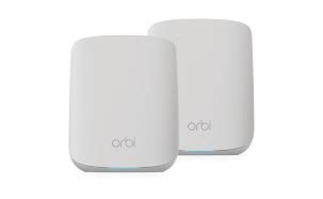 NETGEAR (RBK352) Orbi Mesh AX1800 (Up to 1.8 Gbps) Wi-Fi 6 Dual Band Router with 1 Satellite Extender Whole Home Coverage up to 2,500 sq. ft. and 30 Devices (2-Pack)