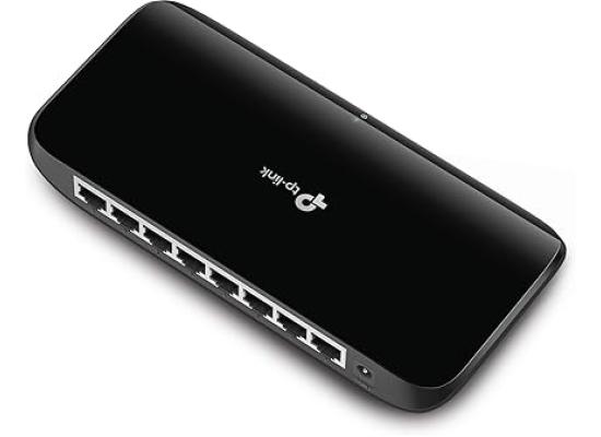 TP-Link 8 Port Gigabit Ethernet Network Switch | Plug and Play | Desktop or Wall-Mount | Plastic Case Ethernet Splitter | Fanless | Traffic Optimization | Unmanaged (TL-SG1008D),Black