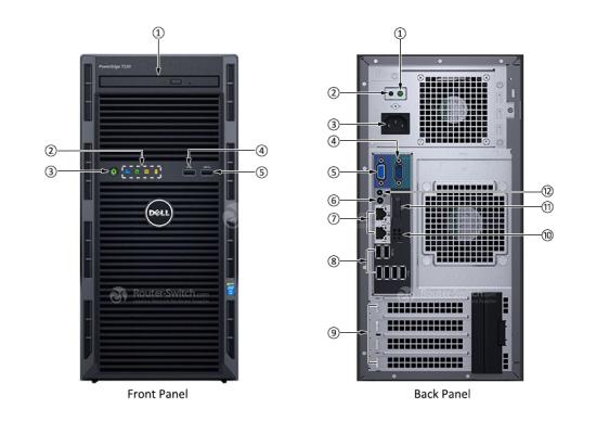 Dell PowerEdge T130 Server Intel Xeon E3-1220 v6 3.0GHz, 8M cache, 4C/4T, turbo (72W)