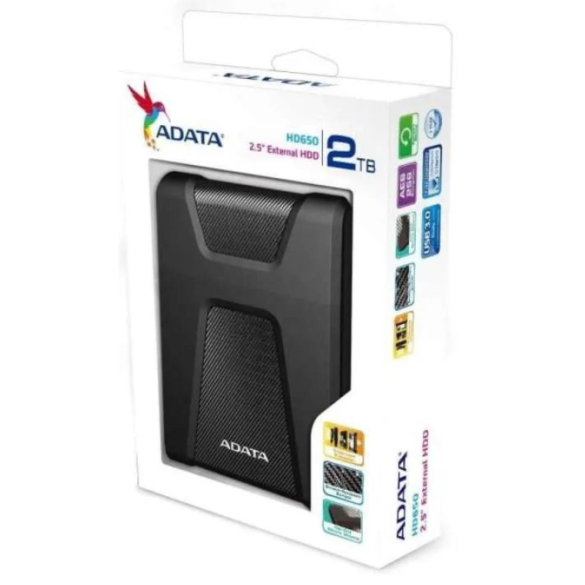 ADATA HD650 2TB USB 3.1 Portable External Hard Drive - Black