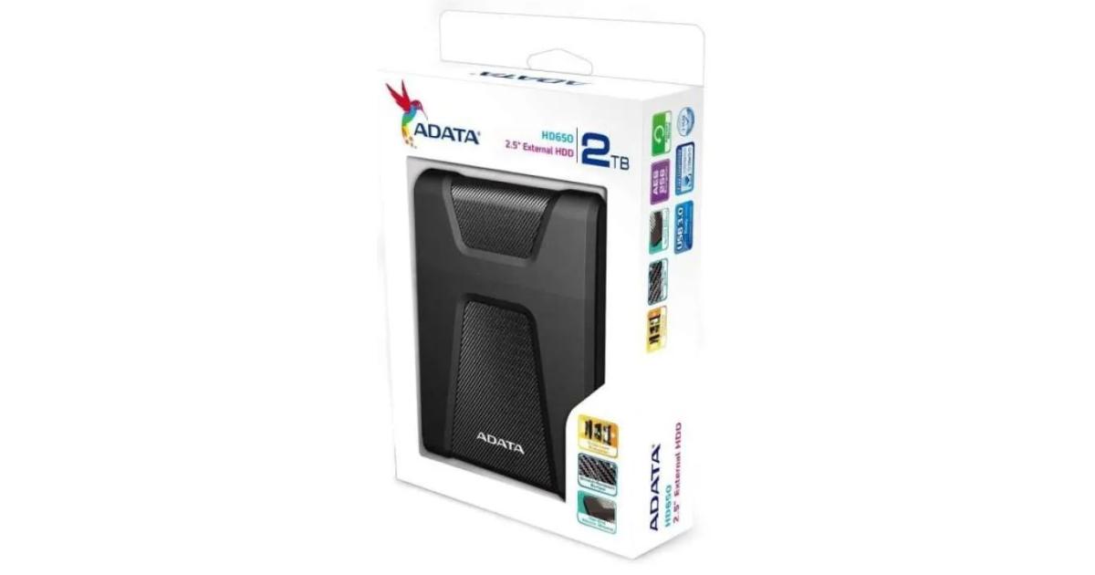 ADATA HD650 2TB USB 3.1 Portable External Hard Drive - Black | AHD650 ...
