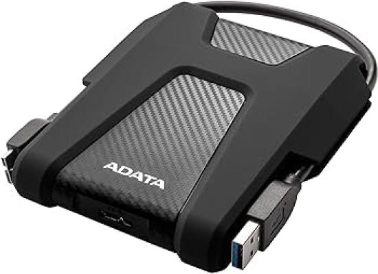 ADATA HD680 2TB USB 3.2 Gen 1 Portable Military Grade Shock-Resistant 2.5" External Hard Drive w - Black