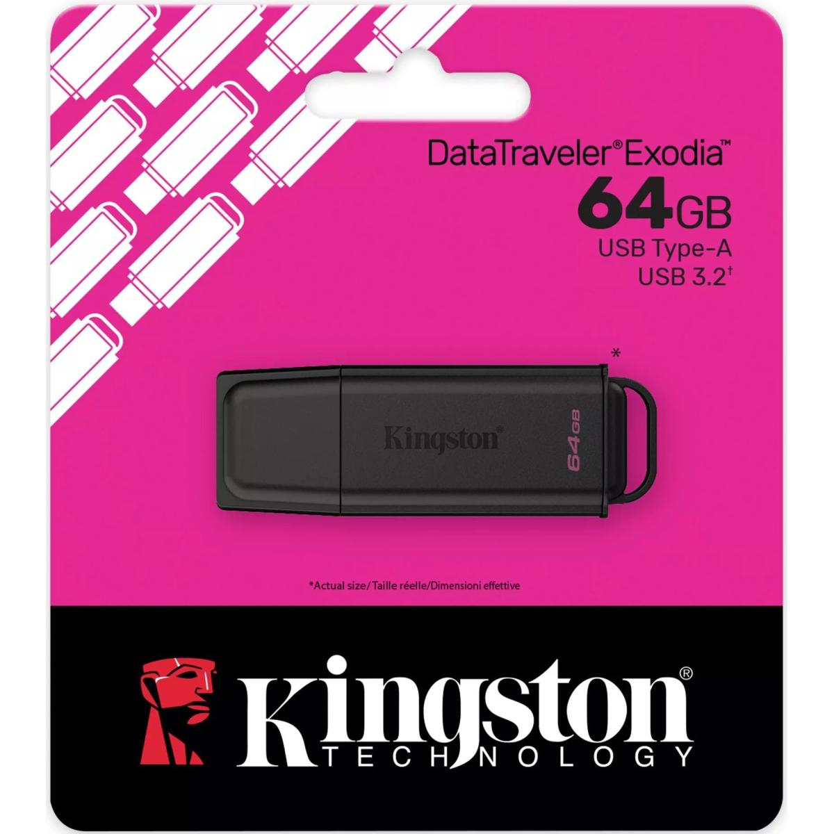 Kingston DataTraveler Exodia USB Type-A Flash Drive Single Pack USB 3.2 Gen 1 - 64GB