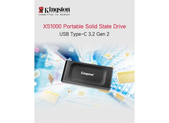 Kingston XS1000 1TB USB Type-C To Type-A (3.2 Gen 2) Portable External Solid State Drive (SSD) Up to 1050MB/s Read & Write