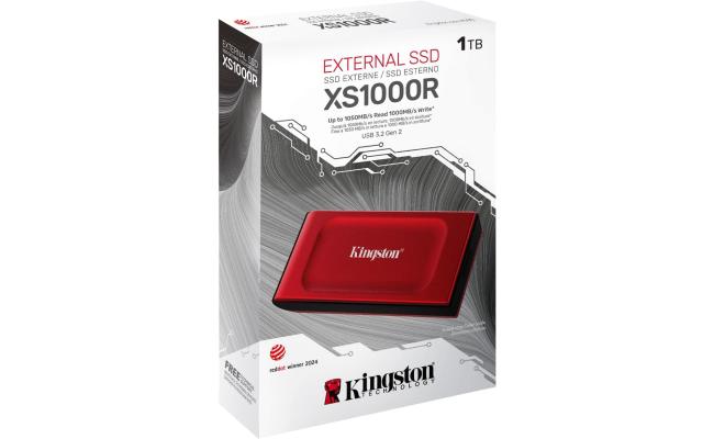 Kingston XS1000R 1TB USB Type-C To Type-A (3.2 Gen 2) Portable External Solid State Drive (SSD) Up to 1050MB/s Read & Write