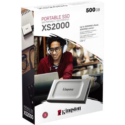 Kingston XS2000 500GB USB Type-C Portable External Solid State Drive (SSD) Up to 2000MB/s Read & Write