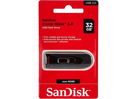 SanDisk Cruzer Glide USB 3.0 Fast & Secure Flash Drive - 32GB