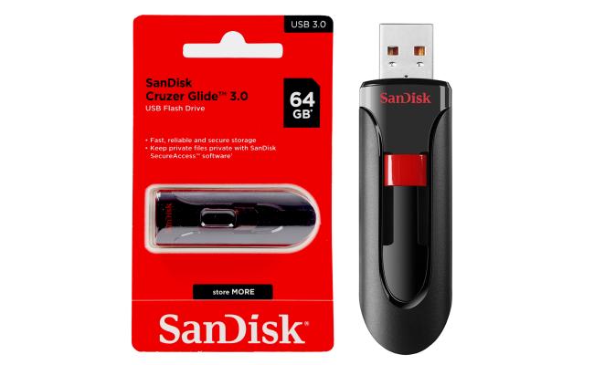 SanDisk Cruzer Glide USB 3.0 Fast & Secure Flash Drive - 64GB