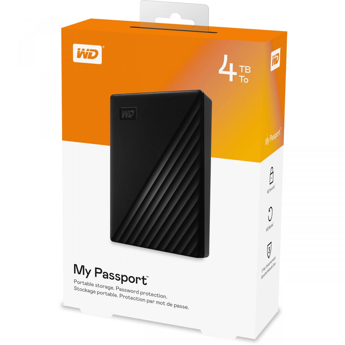 WD 4TB My Passport Portable External Hard Drive - Black