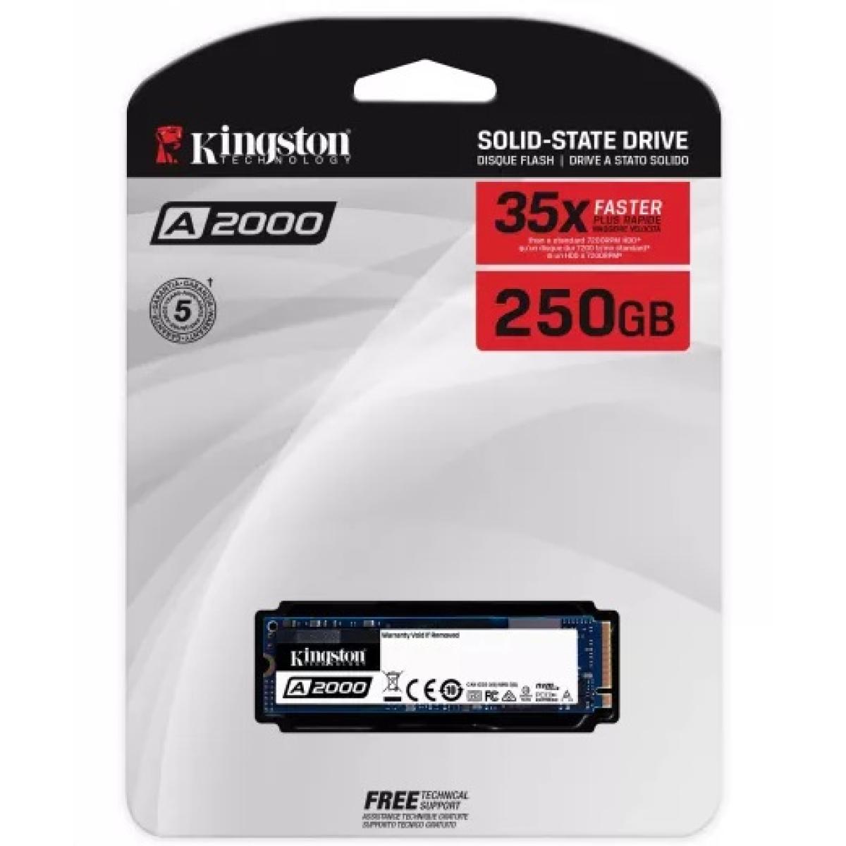 Kingston A2000 250GB M.2 NVMe PCIe SSD 35X Faster