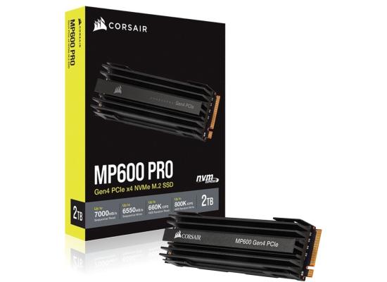 Corsair MP600 PRO 2TB Gen4 PCIe 4.0 NVMe M.2 SSD, 3D TLC NAND w/ Built In HeatSpreader  - Sequential Read/Write (7000/6550 MB/s)