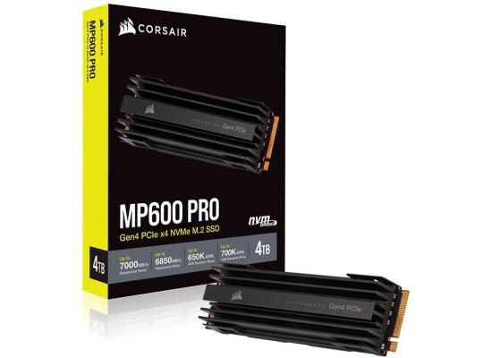 Corsair MP600 PRO 4TB Gen4 PCIe 4.0 NVMe M.2 SSD, 3D TLC NAND w/ Built In HeatSpreader  - Sequential Read/Write (7000/6850 MB/s)