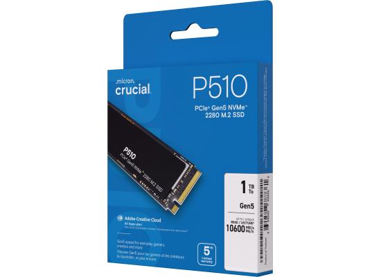 Crucial P510 1TB PCIe 5.0 NVMe M.2 SSD-Sequential Read/Write (11000/9500 MB/s)