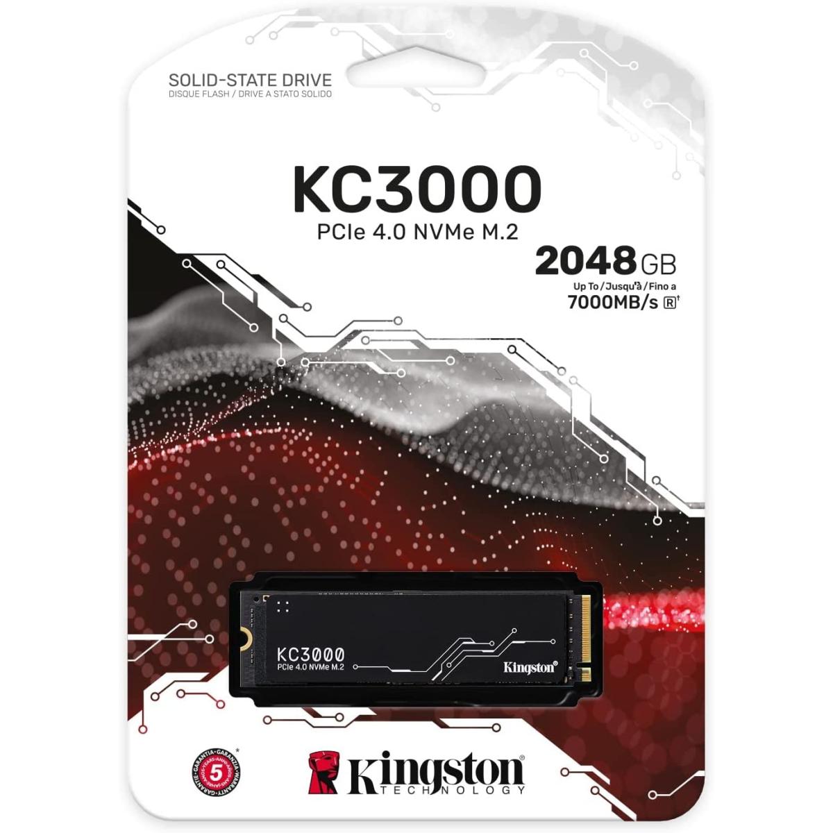 Kingston KC3000 2TB PCIe 4.0 NVMe M.2 SSD-Sequential Read/Write (7000/6000 MB/s)