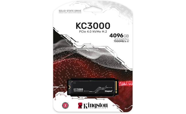 Kingston KC3000 4TB PCIe 4.0 NVMe M.2 SSD-Sequential Read/Write (7000/6000 MB/s)