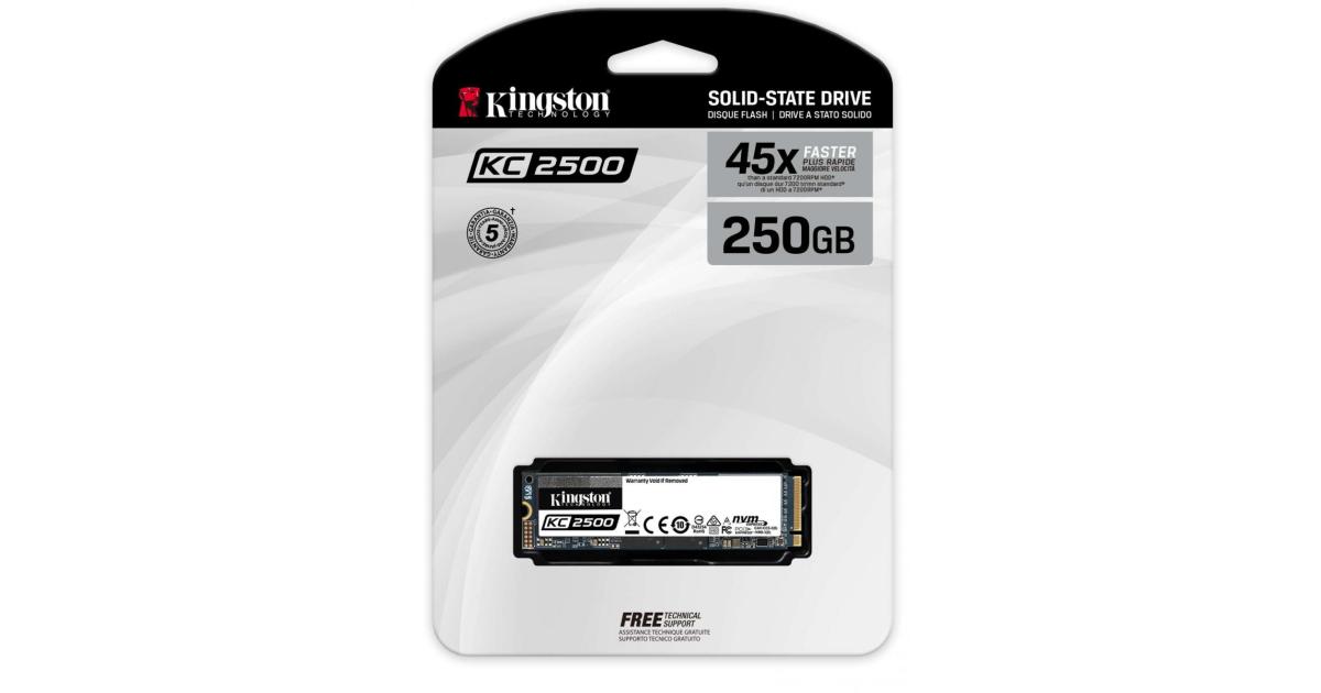Kingston KC2500 250GB M.2 Express PCIE NVMe™ Gen 3.0 x 4 Lanes 3500MB/s