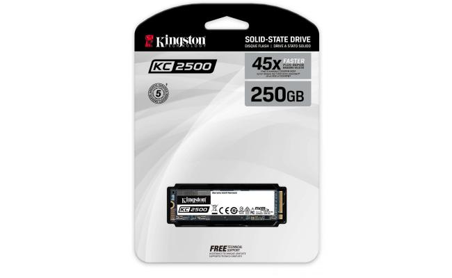 Kingston KC2500 250GB M.2 Express PCIE NVMe™ Gen 3.0 x 4 Lanes 3500MB/s read, 1200MB/s write (45X Faster)