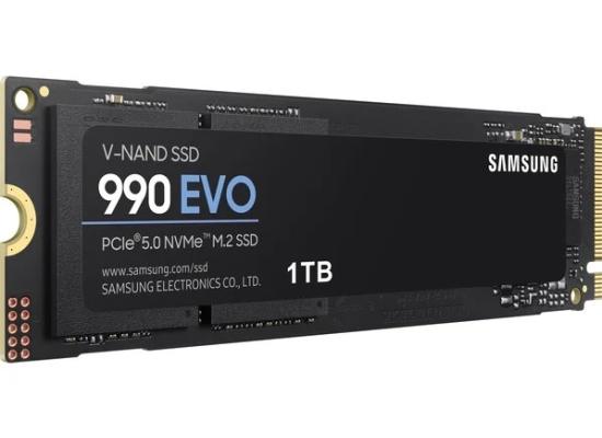Samsung 990 EVO 1TB PCIe 4.0 NVMe M.2 SSD w/ Samsung V-NAND TLC Memory -Sequential Read/Write Up (5000/4200 MB/s)