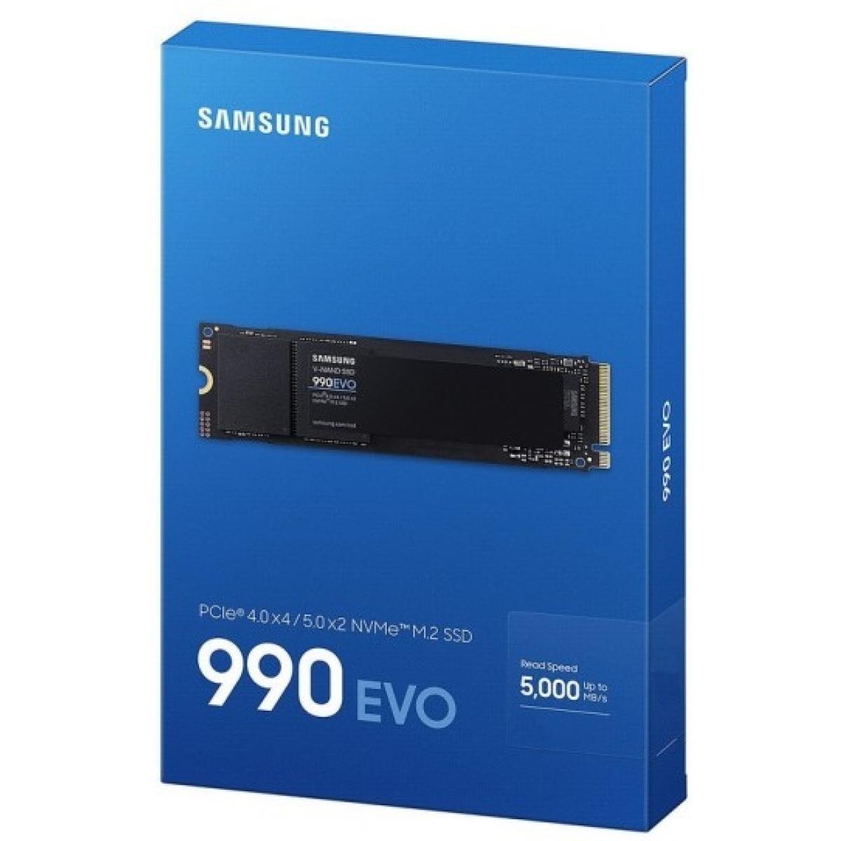 Samsung 990 EVO 1TB PCIe 4.0 NVMe M.2 SSD w/ Samsung V-NAND TLC Memory -Sequential Read/Write Up (5000/4200 MB/s)