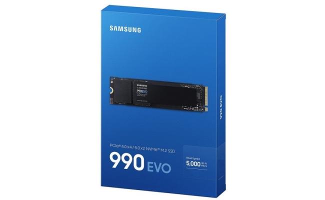 Samsung 990 EVO 1TB PCIe 4.0 NVMe M.2 SSD w/ Samsung V-NAND TLC Memory -Sequential Read/Write Up (5000/4200 MB/s)