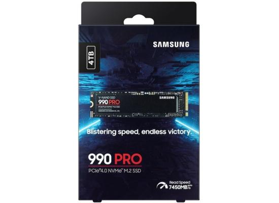Samsung 990 PRO 4TB PCIe 4.0 NVMe M.2 SSD-Sequential Read/Write (7450/6900 MB/s)