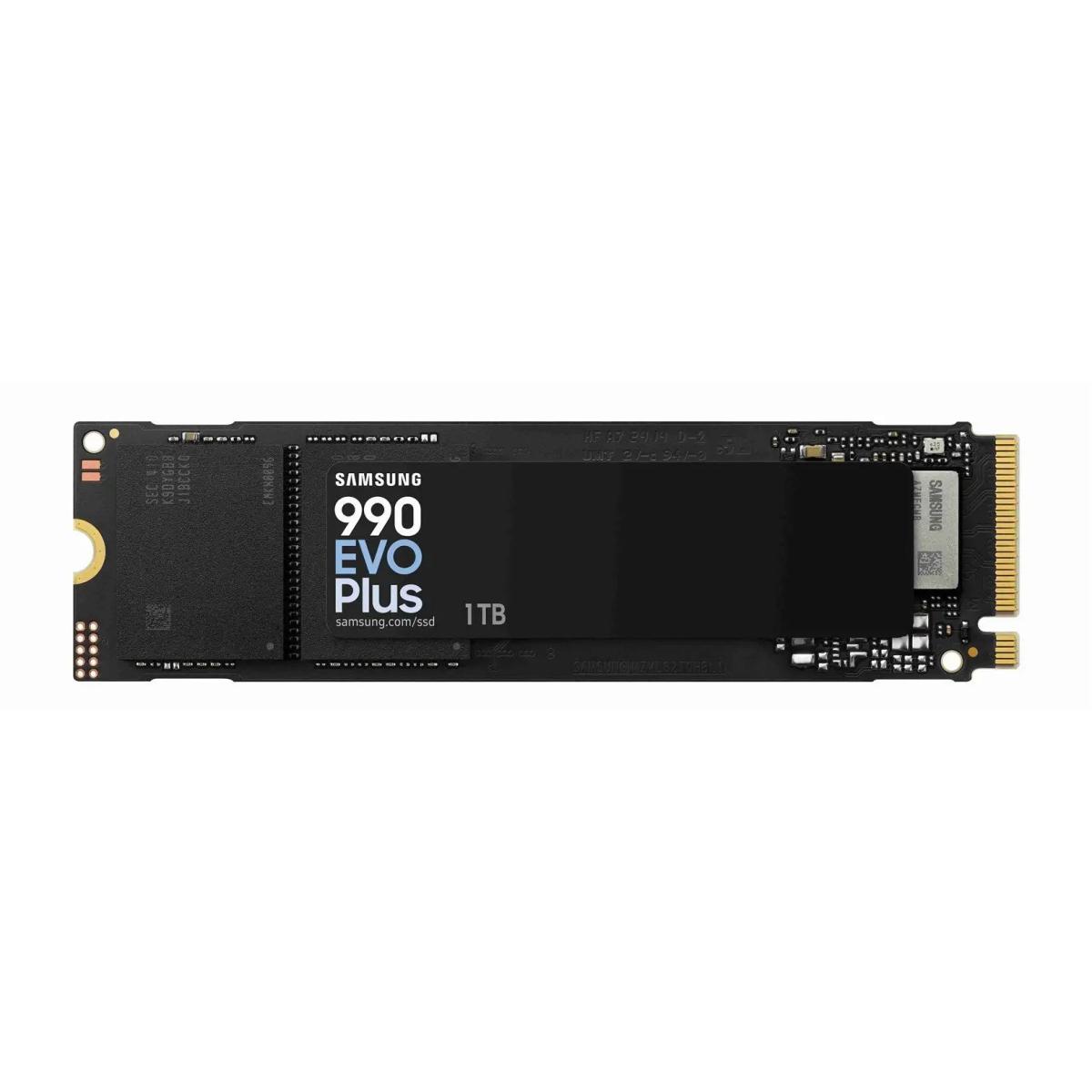 Samsung 990 EVO PLUS 1TB PCIe 4.0 NVMe M.2 SSD w/ Samsung V-NAND TLC Memory -Sequential Read/Write Up (7150/6300 MB/s)