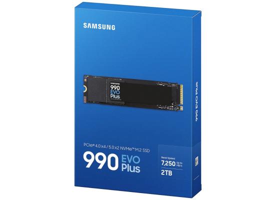 Samsung 990 EVO PLUS 2TB PCIe 4.0 NVMe M.2 SSD w/ Samsung V-NAND TLC Memory -Sequential Read/Write Up (7250/6300 MB/s) 