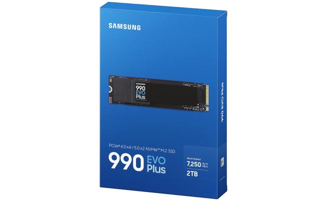 Samsung 990 EVO PLUS 2TB PCIe 4.0 NVMe M.2 SSD w/ Samsung V-NAND TLC Memory -Sequential Read/Write Up (7250/6300 MB/s)