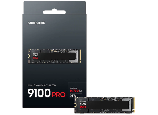 Samsung 9100 PRO 2TB PCIe 5.0 NVMe M.2 SSD-Sequential Read/Write (14700/13400 MB/s)