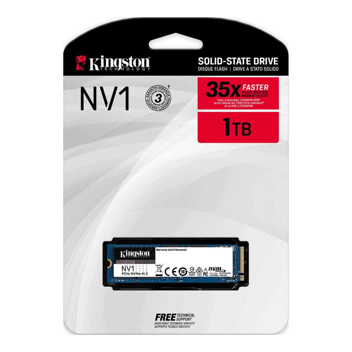 Kingston NV1 1TB M.2 NVMe PCIe SSD Ideal for laptops & Small Form Factor PCs