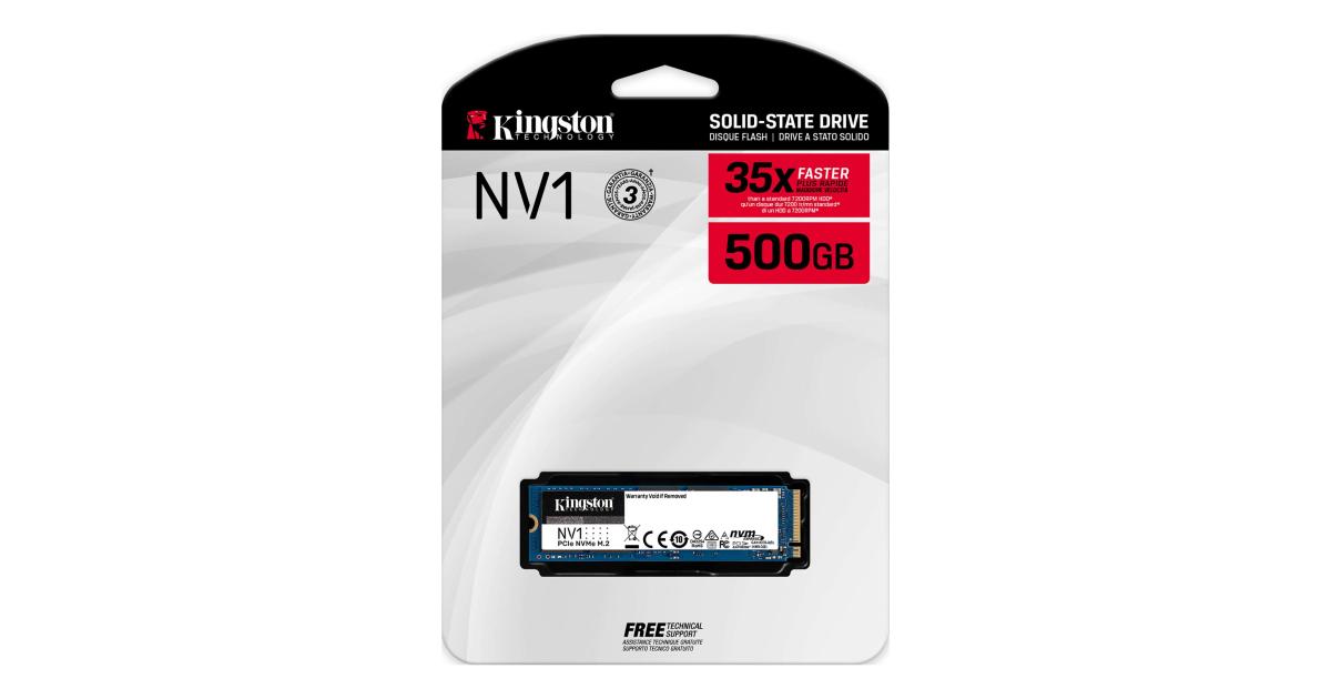 Kingston NV1 500GB M.2 NVMe PCIe SSD Ideal for laptops & Small