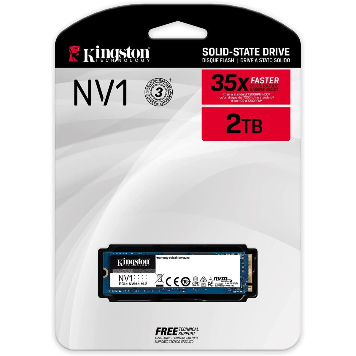 Kingston NV1 2TB M.2 NVMe PCIe SSD Ideal for laptops & Small Form Factor PCs