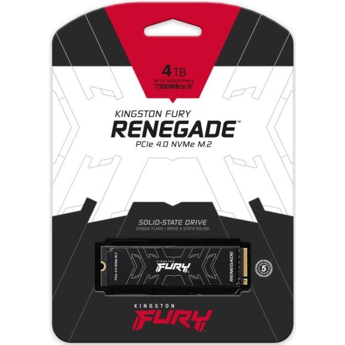 Kingston FURY Renegade 4TB PCIe 4.0 NVMe M.2 SSD-Sequential Read/Write (7300/7000 MB/s)