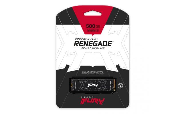 Kingston FURY Renegade 500GB PCIe 4.0 NVMe M.2 SSD-Sequential Read/Write (7300/3900 MB/s)