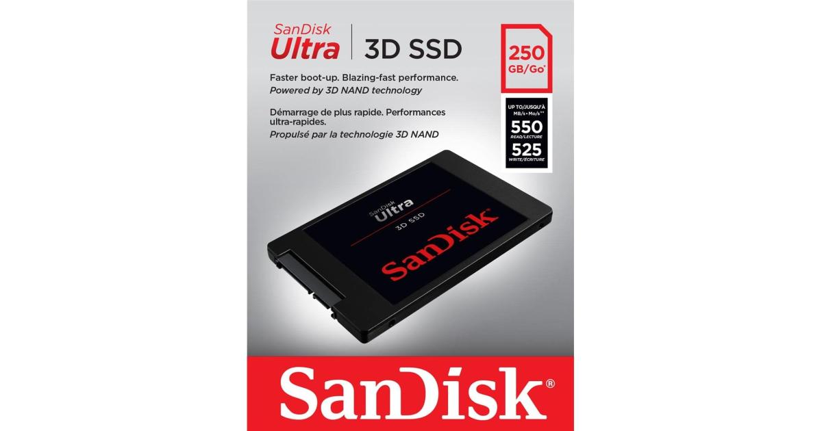 SanDisk Ultra 3D NAND 250GB 2.5 SSD w Powerful 3D NAND nCache 2.0 Technologies Read Write Up To 550 525 MB s SDSSDH3 250G G25 OS Jordan