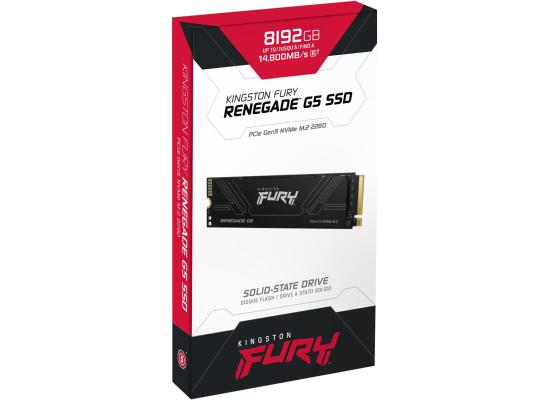 Kingston FURY Renegade G5 8TB PCIe 5.0 NVMe M.2 SSD-Sequential Read/Write (14800/14000 MB/s)