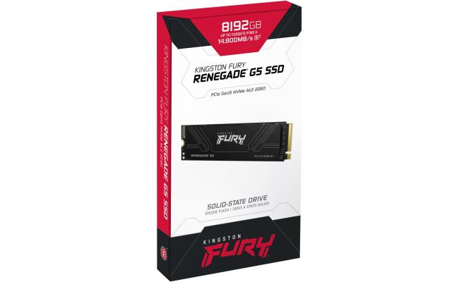Kingston FURY Renegade G5 8TB PCIe 5.0 NVMe M.2 SSD-Sequential Read/Write (14800/14000 MB/s) Kingston FURY Renegade G5 8TB PCIe 5.0 NVMe M.2 SSD-Sequential Read/Write (14800/14000 MB/s)