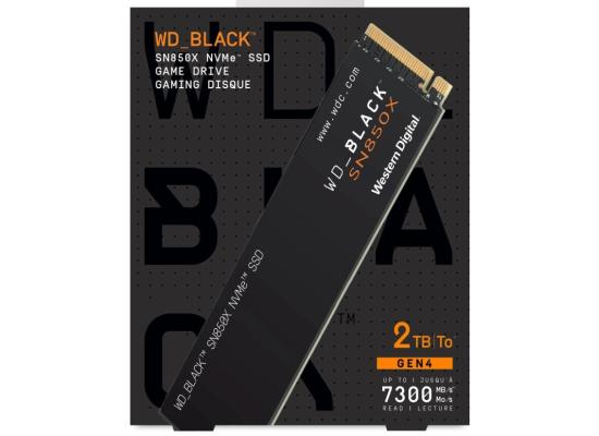 WD BLACK SN850X 2TB PCIe 4.0 NVMe M.2 SSD-Sequential Read/Write (7300/6300 MB/s)