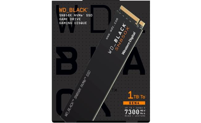 WD BLACK SN850X 1TB PCIe 4.0 NVMe M.2 SSD-Sequential Read/Write (7300/6300 MB/s)