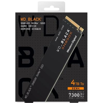 WD BLACK SN850X 4TB PCIe 4.0 NVMe M.2 SSD-Sequential Read/Write (7300/6600 MB/s)